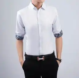新款男士衬衣长袖青年潮长袖白色衬衫服修身商务休闲职业6910