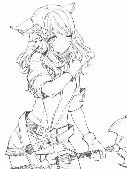 少女心爆棚少女人物线稿这种画风谁能拒绝呢