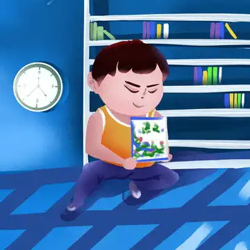 看书的小男孩