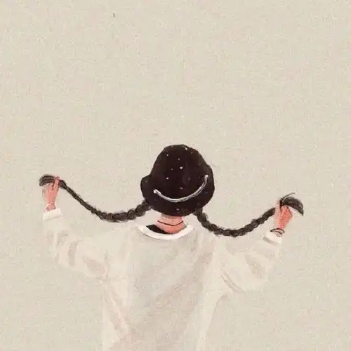 手绘背影女生头像提升自己比迎合他人重要