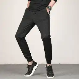 2018新款条纹裤男裤子男韩版潮流哈伦裤竖条纹百搭青年小脚休闲裤