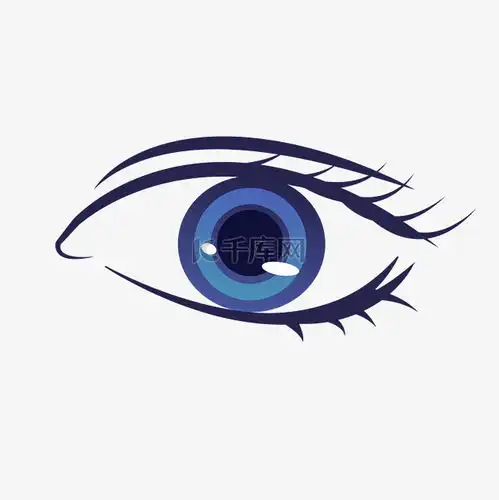 卡通手绘人脸五官眼睛蓝眼睛黑睫毛素材图片免费下载千库网
