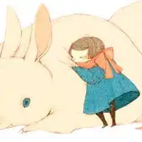 女生抱兔子头像图片