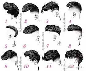 最全的男士发型线描图