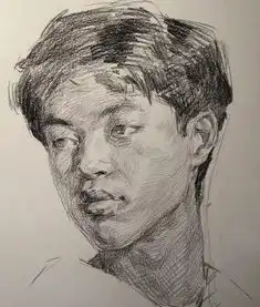 传奇绘画课堂回顾第二九一集朱传奇教你画有动态的侧光男青年素描头像