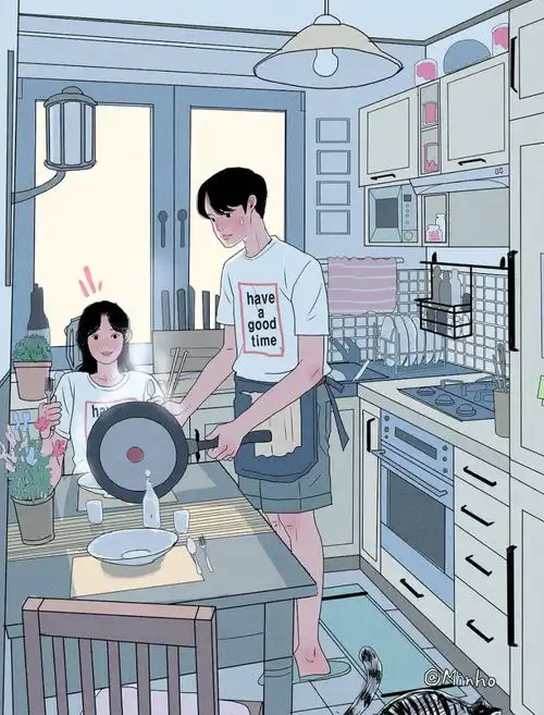 90后小哥哥恋爱后画脱单日记,吸粉无数,这狗粮太甜