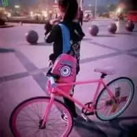 骑自行车的原宿风唯非主流风格美女生头像