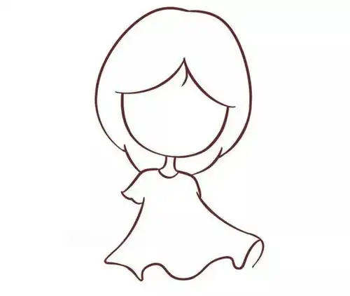 简笔画连衣裙女孩巧手教育