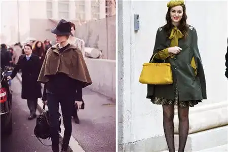斗篷外套打造高级穿搭,英伦风穿出高挑身材