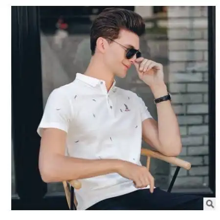 夏装新款男装夏季男式t恤翻领青年上衣服男男士纯棉休闲体恤牌服图片大全邮乐官方网站