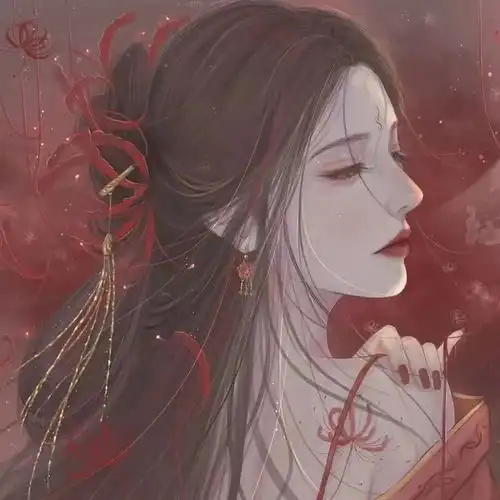 手绘古风女生头像披星戴月路过山水万城,祝自己与温柔重逢