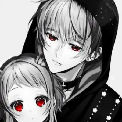 黑白动漫情侣头像一对,永远低头为你带路