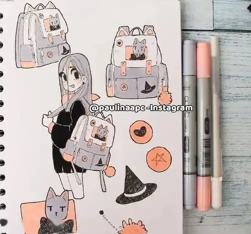 马克笔动漫手绘清新干净的男孩女孩