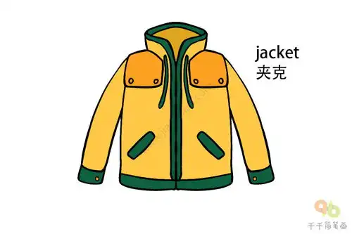 宝宝英文认知男士夹克简笔画
