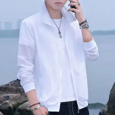 1918皮肤衣防晒服男士防晒衣男立领防晒夹克男装防晒外套纯色