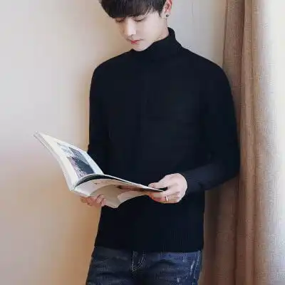 2018秋冬季新款韩版高领毛衣男打底针织衫毛线衣情侣装学生