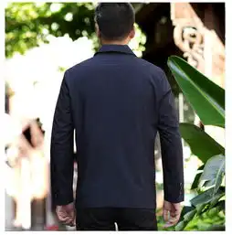 汤河之家2018秋季新款中老年男装爸爸装春秋装外套商务翻领夹克男中年薄款