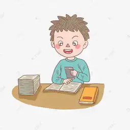 卡通手绘人物手机查资料男文员素材图片免费下载千库网