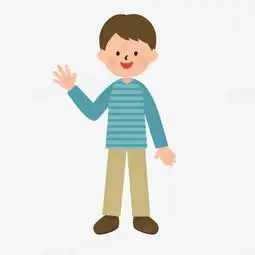 卡通小人图案卡通人物打招呼的小男孩png图片素材免费下载png格式熊猫办公