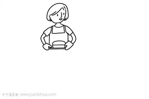 q版儿子和妈妈简笔画步骤图