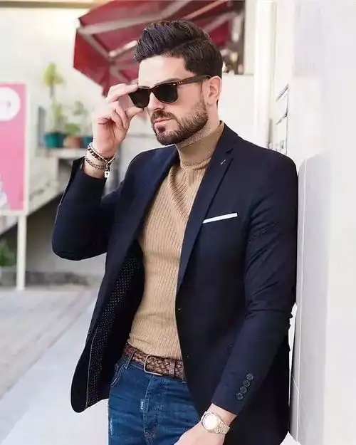 男士牛仔裤搭配西装穿法学会之后轻松撩妹