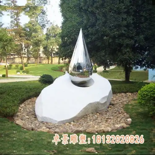 不锈钢抽象水滴雕塑江西白钢水滴雕塑厂家卓景雕塑