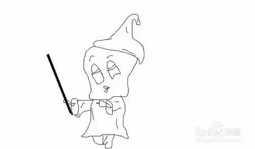 卡通魔法小男孩手绘画法
