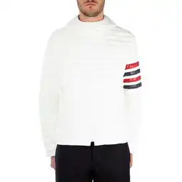 thombrowne白色条纹绗缝羽绒夹克男士
