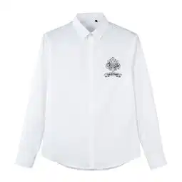 克罗心身着一件这样的白衬衫才是真男神男款刺绣衬衫