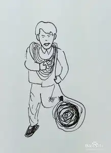怎样画简笔画脖子上带麻绳的男人