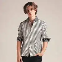 条纹衬衫男头像艺术微信头像图片大全