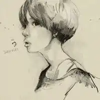 卡通素描头像图片女生素描qq头像