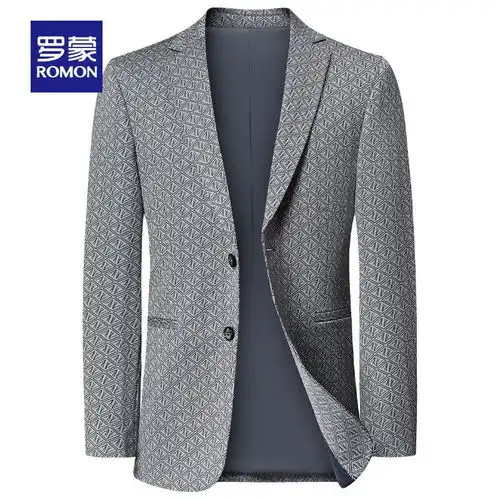 码尚亚麻混纺休闲套西商务西装外套商务正装2024春夏蓝白条纹手机在线