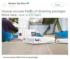 误发华为包裹联邦快递道歉
