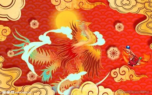 凤凰手绘插画设计图