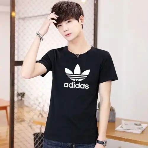 阿迪达斯夏季男女纯棉短袖t恤青年大码圆领短袖上衣