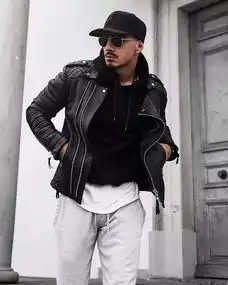 皮夹克衣橱中最有男人味的单品,这样穿就足够时髦