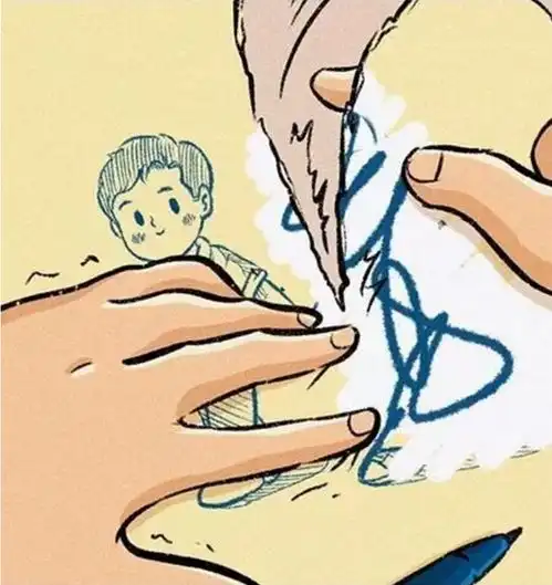 奇趣漫画男孩和朋友手牵手,后来把朋友改成了妻子