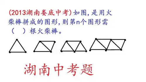 湖南中考真题看图形找规律,求第n个图形需要多少根火柴棒