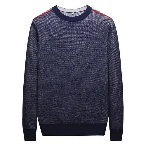 wm6602男士毛衣秋冬新款休闲圆领暗条纹针织衫男韩版修身潮流