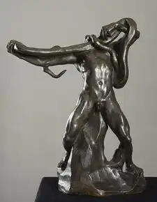 百年难得一睹真容罗丹雕塑男人与蛇终重现天日