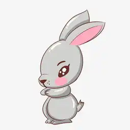 手绘灰色的兔子吃图片素材其他格式下载动漫人物大全