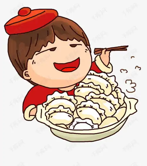 卡通手绘可爱小男孩吃饺子素材图片免费下载高清psd千库网图片编号9766354