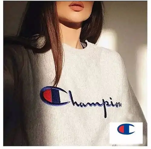 chapon冠军联名专柜同款男女可穿附上身图胸口立体log刺绣秋冬圆领套头卫衣打底衫