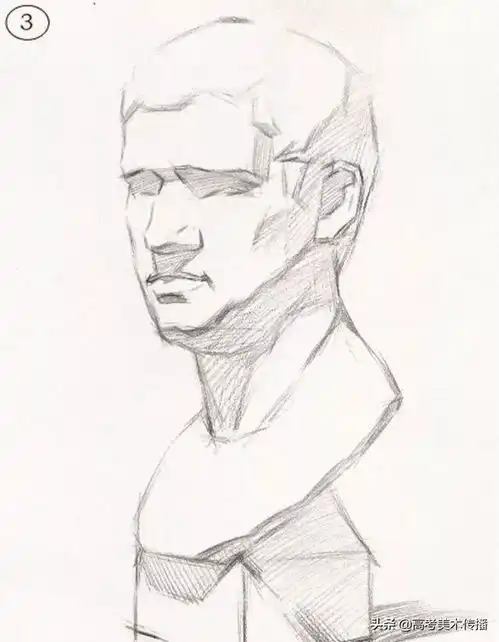 常见石膏素描头像步骤照片结构完整呈现