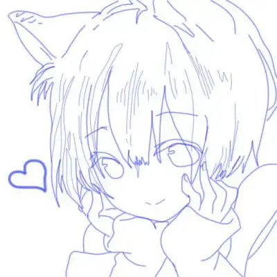 线条头像女简约可爱手绘女生黑白线条头像