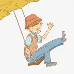 旅游游玩男孩荡秋千插画图片素材其他格式下载动漫人物大全
