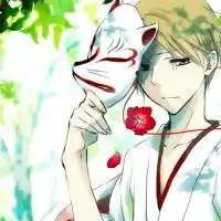 夏目友人帐的夏目带上狐狸面具的图片