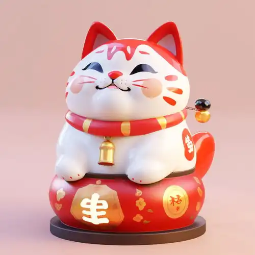 简约卡通3d卡通招财猫素材图片海报设计下载请至来源处