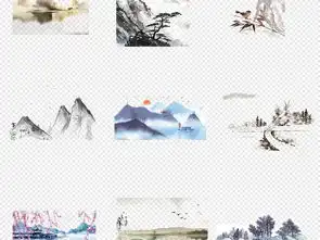 唯美水彩手绘古风水墨工笔插画png背景素材图片模板下载76.75mb中国风边框大全花纹边框